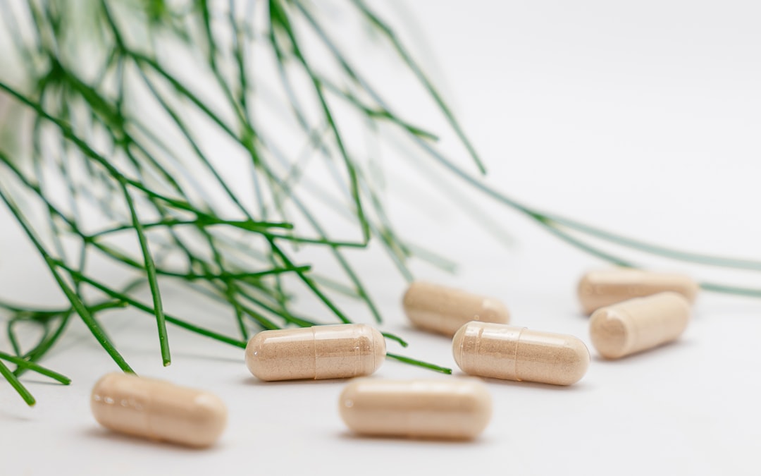Ashwagandha supplement capsules for stress and performance
