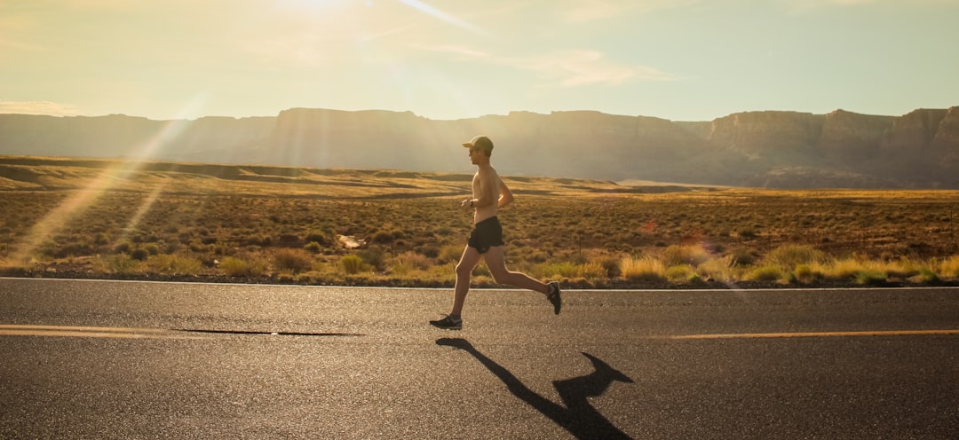 Man running in hot weather