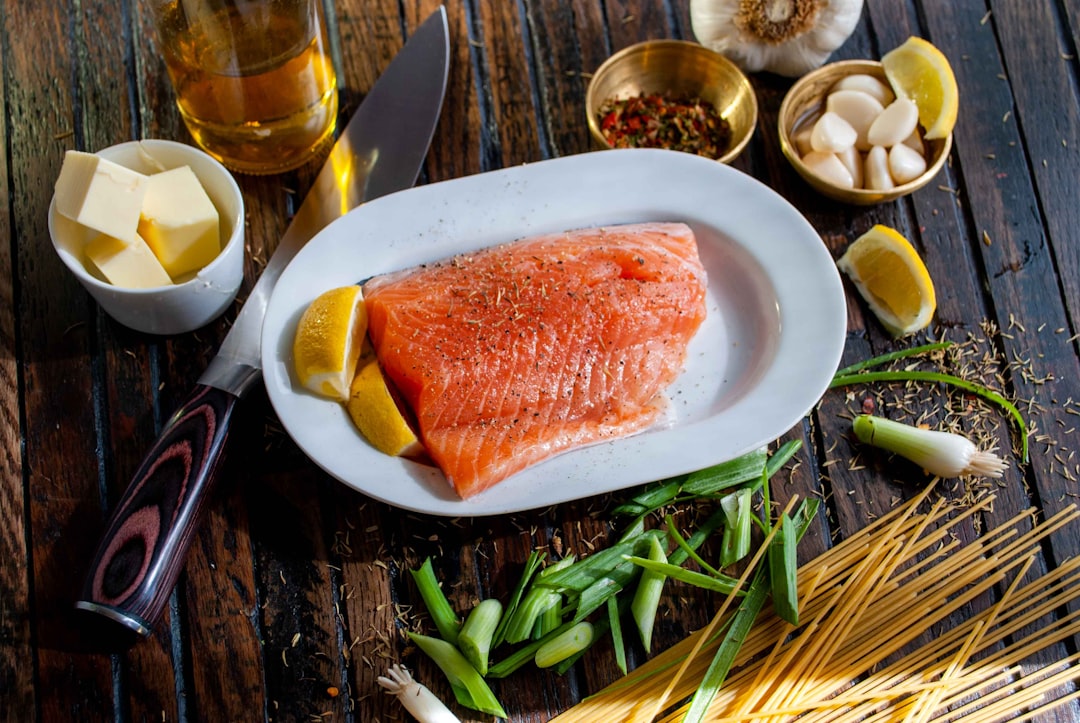 Mediterranean diet with fresh fish, vegetables, and olive oil for fitness and body composition
